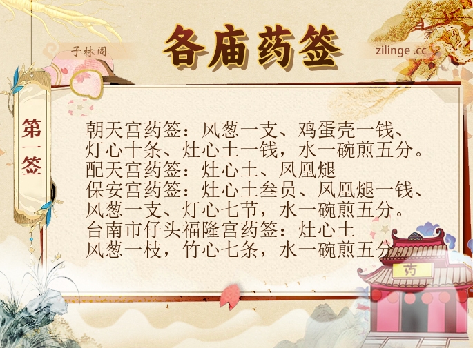 各庙药签第1签解签内容