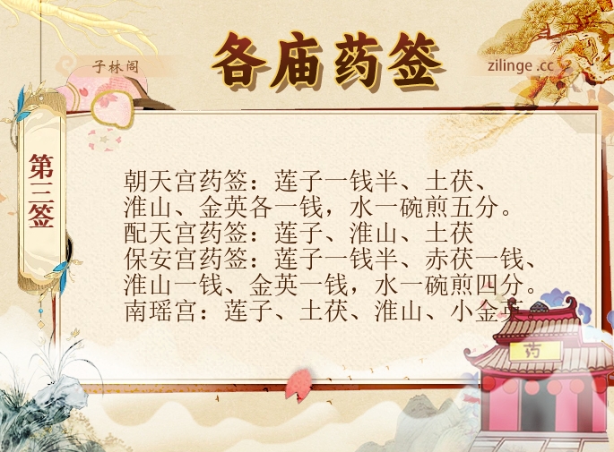 各庙药签第3签解签内容