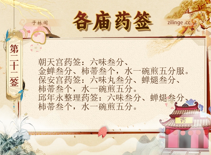 各庙药签第22签解签内容