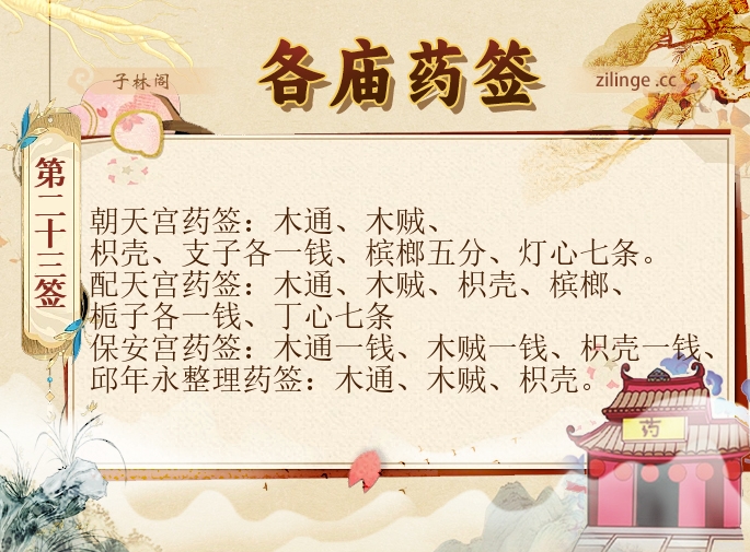 各庙药签第23签解签内容