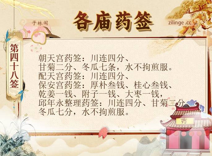 各庙药签第48签解签内容