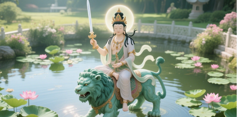 属兔本命佛文殊菩萨：职场晋升路上的智慧引航灯