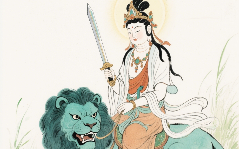 属兔本命佛文殊菩萨：传统绘画与雕塑中的文化印记