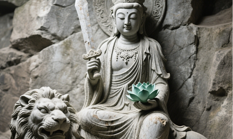 水墨丹青中的启示：属兔画师三梦文殊开天眼